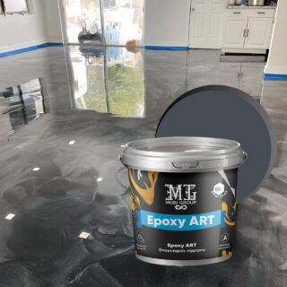 Епоксидна наливна підлога Epoxy Granitte 10 кг ефект Мрамор Графітовий