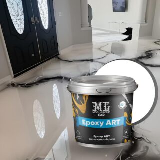 Епоксидна наливна підлога Epoxy Granitte 10 кг ефект Мрамор Білий
