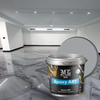 Епоксидна наливна підлога Epoxy Granitte 10 кг ефект Мрамор Сірий